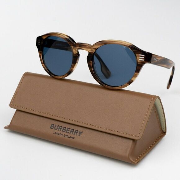 NEW Burberry BE4404 409680 Brown Dark Blue Square Unisex Sunglasses BE 4404